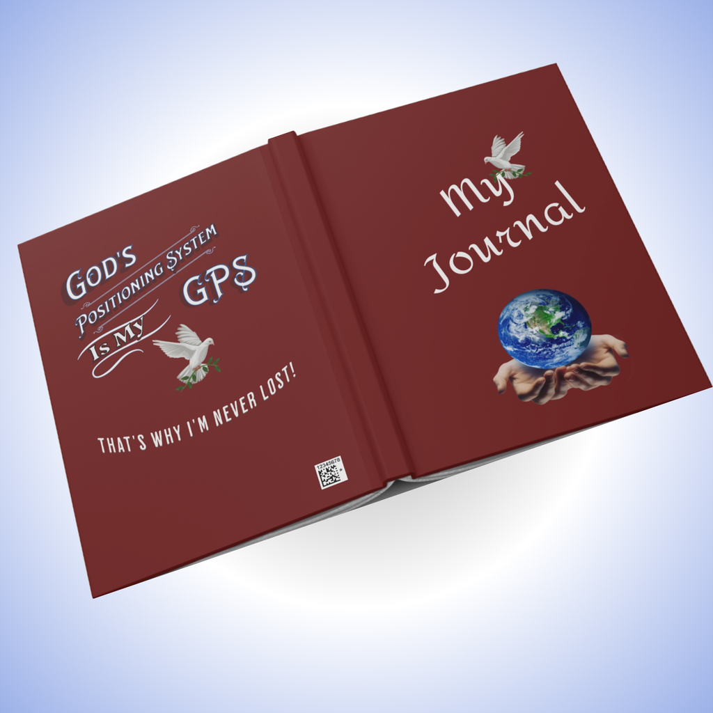 God's GPS Cardinal Red Hardcover Soul-Tracking Journal Matches CC Blu's 15oz Mug With-A-Message To Start Your Red-letter Day!