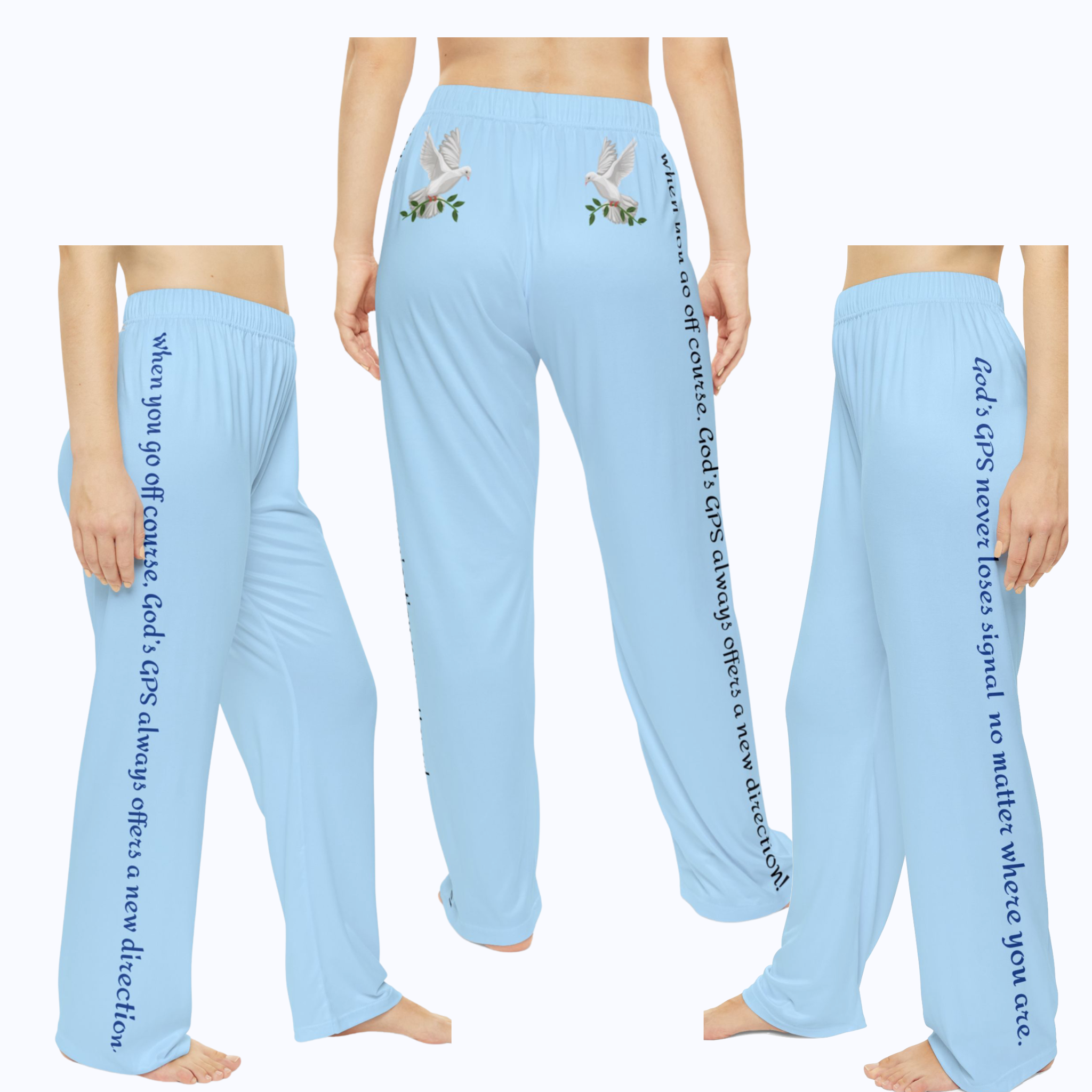 CC Blu Divine Directions Down Both Legs Pajama Pants. Pair With CC Blu's God's Positioning System Collection.