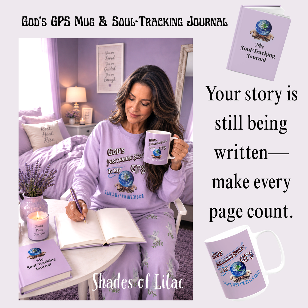 GPS "Shades of Lilac" Hardcover Custom Designed Journal, A Perfect Match For Our Lilac 15 oz. Morning Mug! Coffee Anyone?