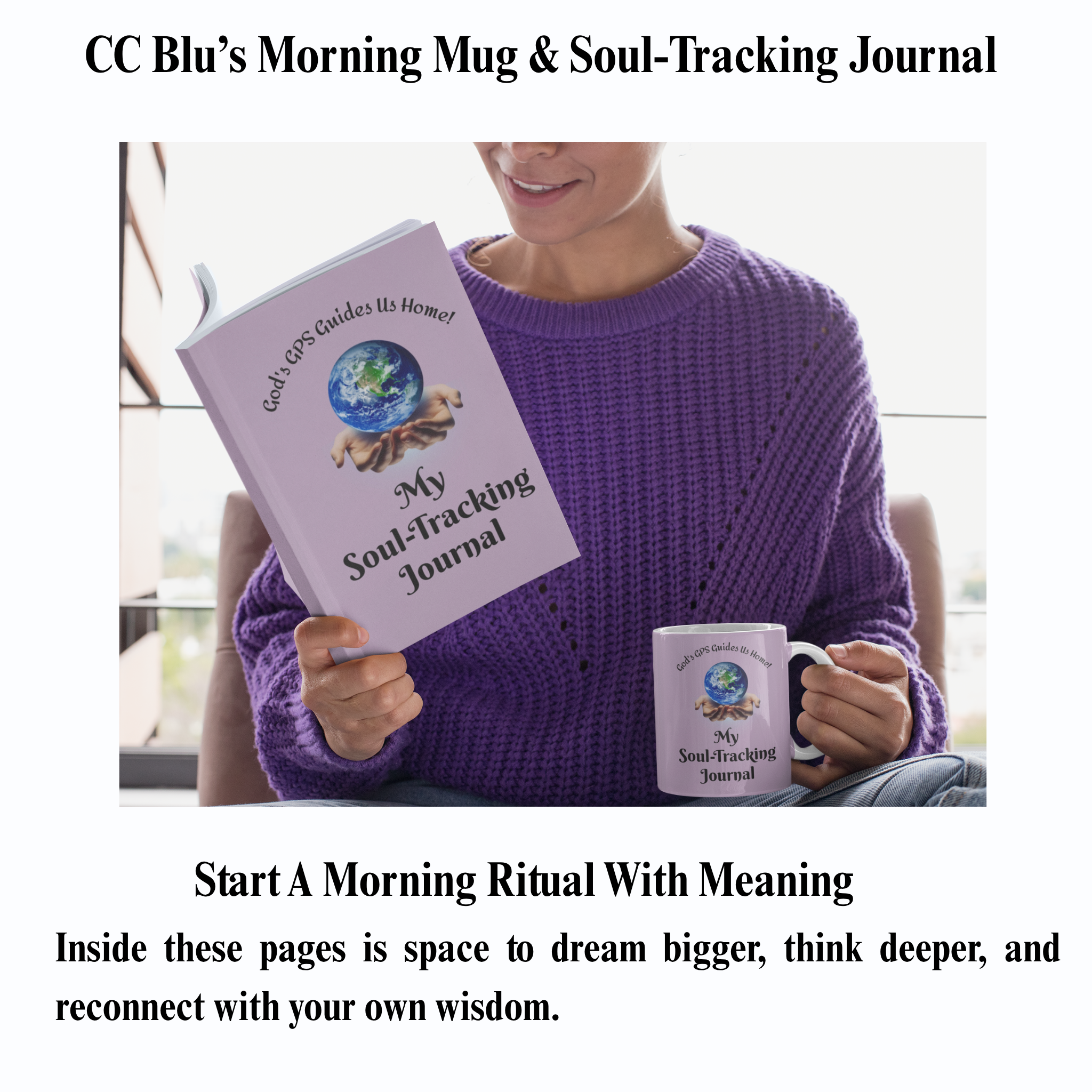 Gods Positioning System (GPS) 15oz Shades of Lilac "Mug-With-A-Message." Match It With CC Blu's Tracking Journal & Map Your Day Over Coffee!!