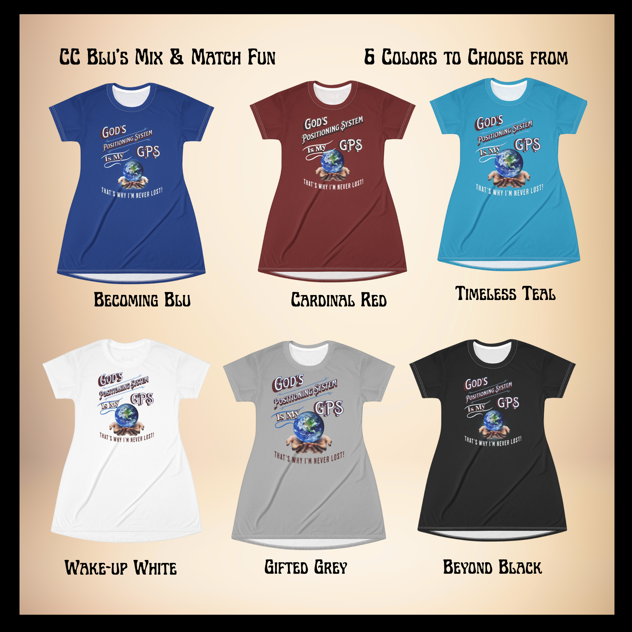 God's GPS Inspirational Women's Black "Little Boy" Shorts. Match Them With CC Black SlumberWear With-A-Message.