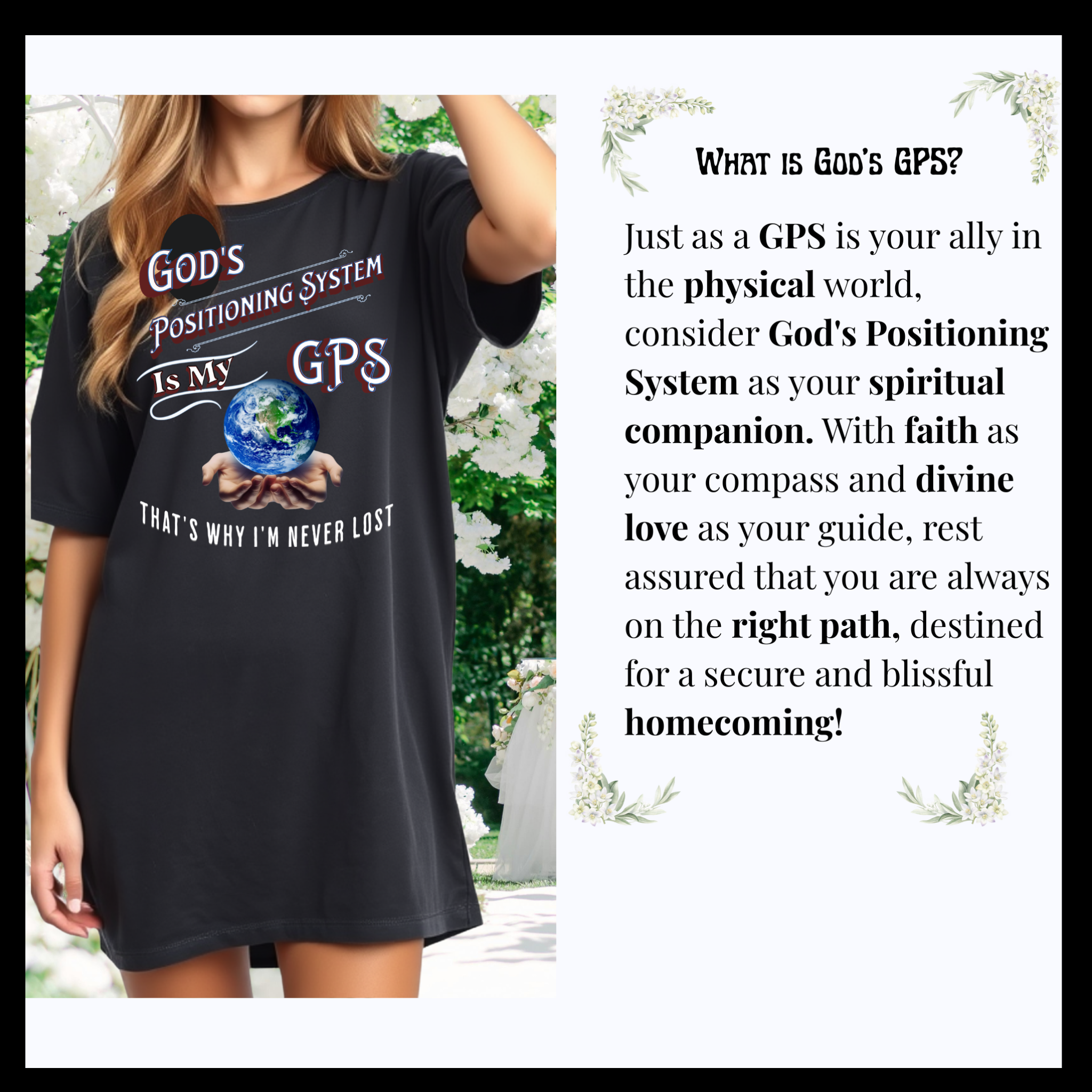 God's GPS Inspirational Women's Black "Little Boy" Shorts. Match Them With CC Black SlumberWear With-A-Message.