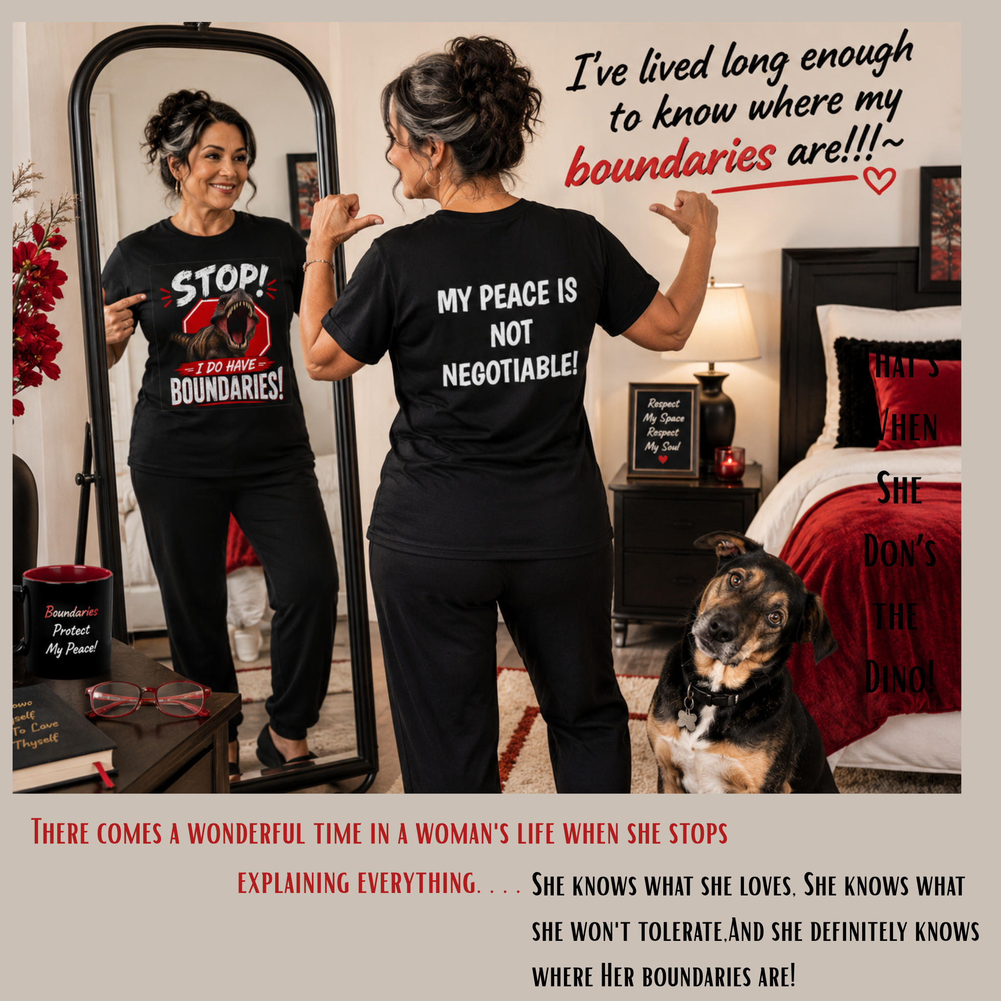 I Do Have Boundaries Black Racerback Sleeper-Tank for Women. Wear It On Your:" DON'T BUG ME DAY!" And Smile!