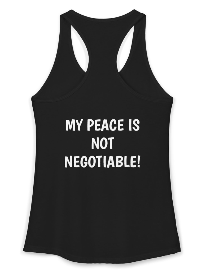 I Do Have Boundaries Black Racerback Sleeper-Tank for Women. Wear It On Your:" DON'T BUG ME DAY!" And Smile!
