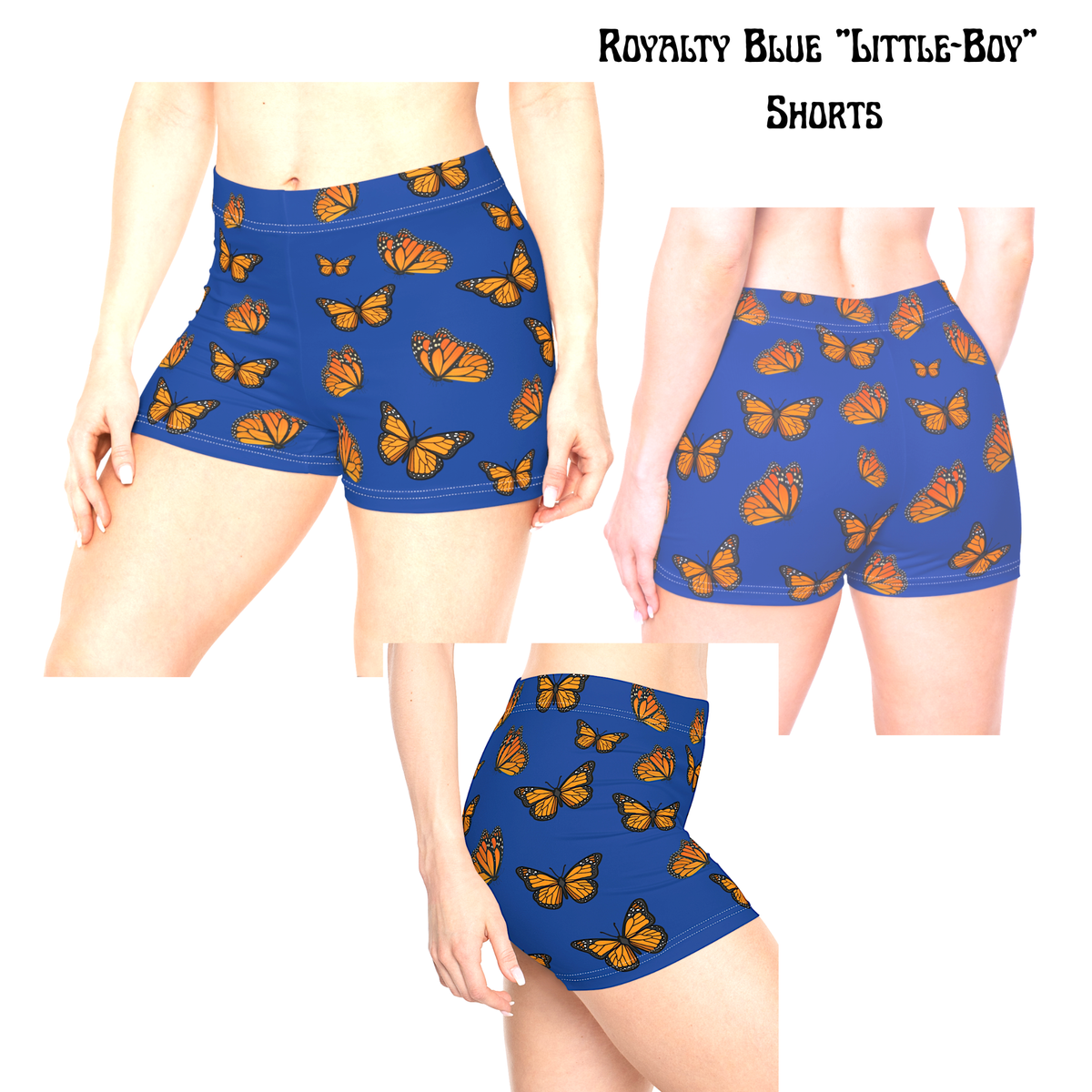 Monarch  Miracle Royalty Blue "Little-Boy" Sleep-Shorts, Designed to Pair With CC Blue's Nighttime T-Dress & Matching Super Mother's-Hug" Socks.