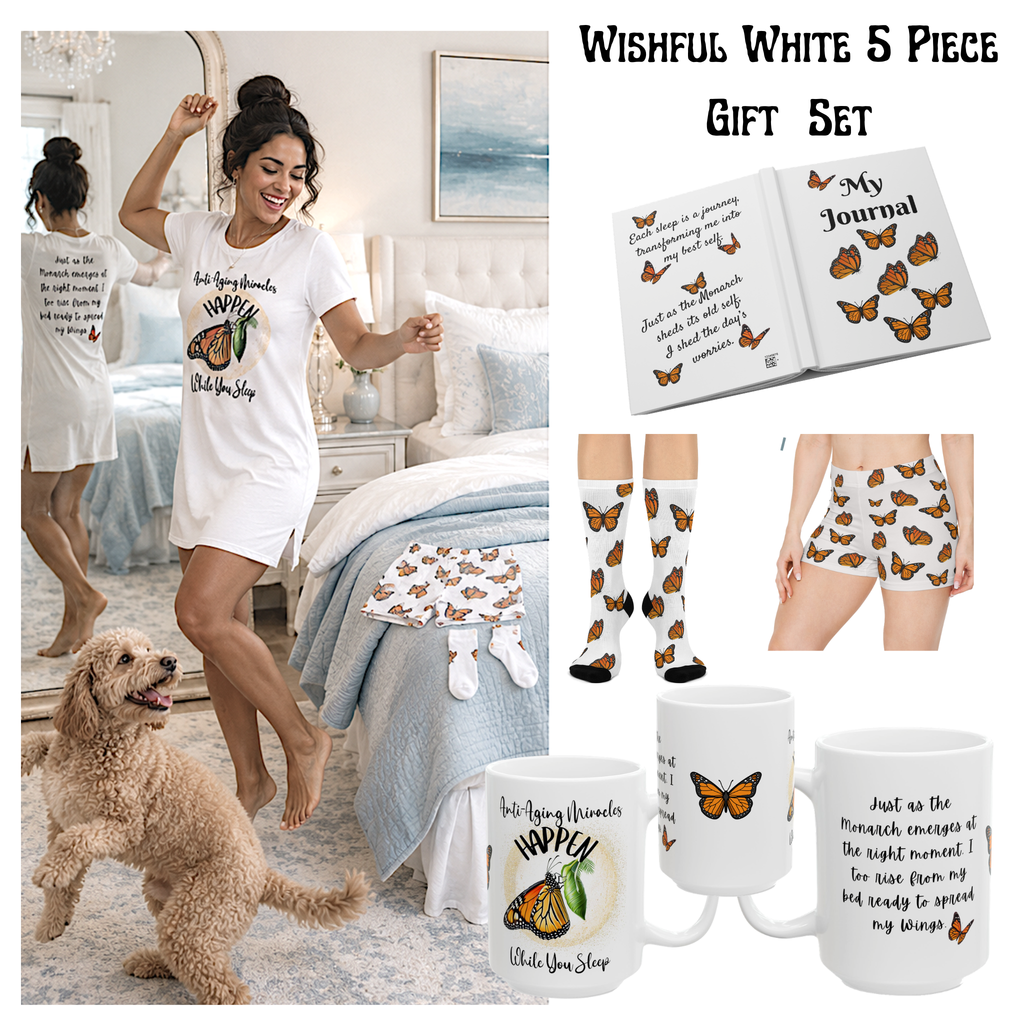 Monarch Miracles Winter White Hardcover Life-Tracking Journal Fits Perfect With White Matching Monarch Miracle 15oz Good Morning Mug!
