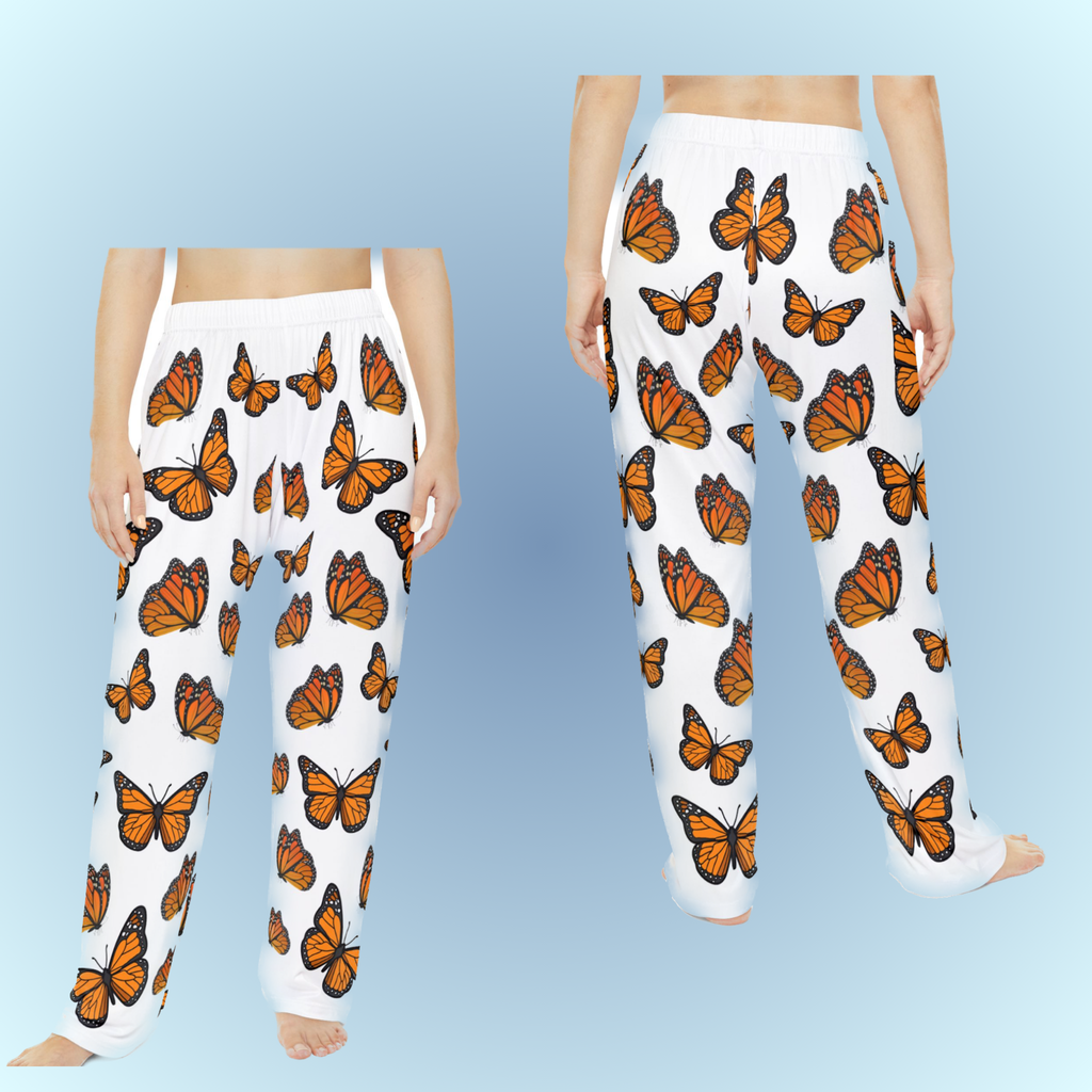 Women's Carolina Blue Monarch Inspirational Pajama Pants With-A-Message ! Mix & Match With All CC Blu's Monarch SlumberWear.