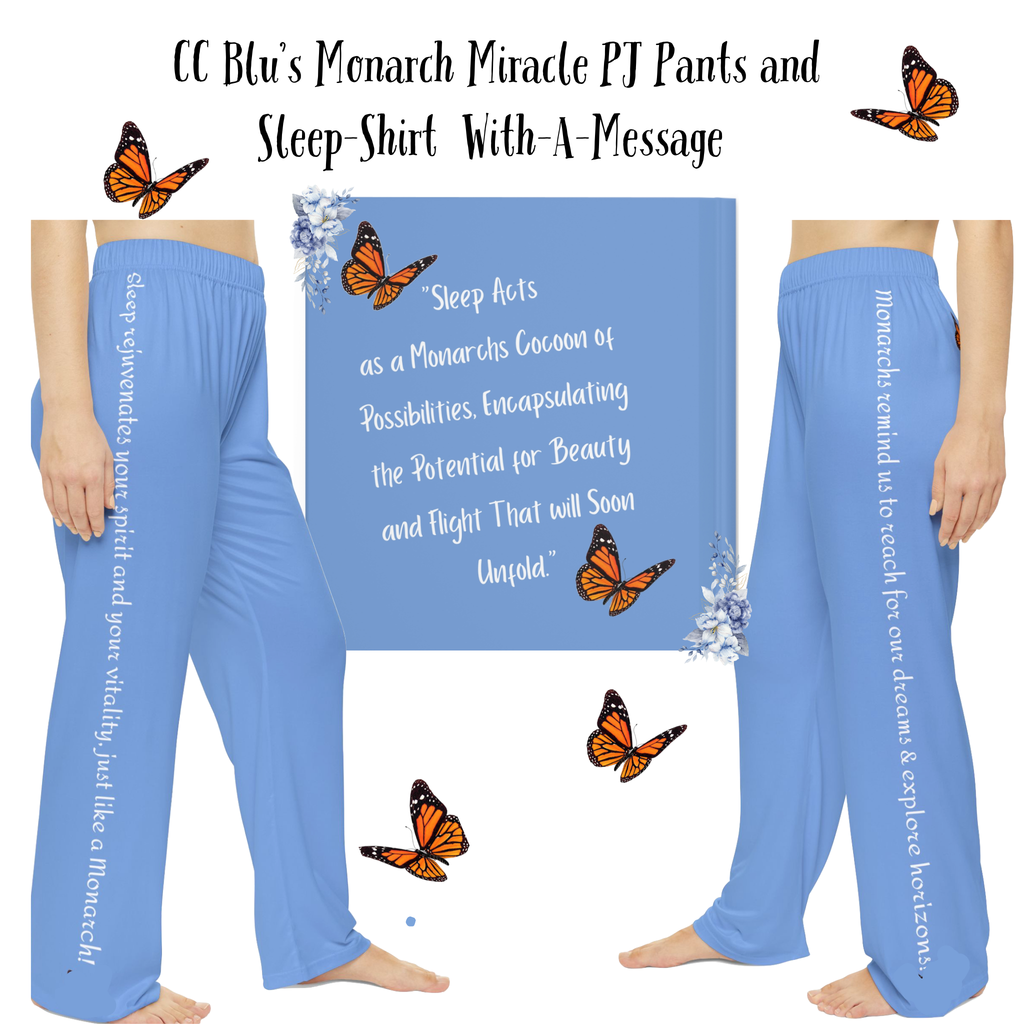 Monarch Miracle Women's Inspirational Carolina Blue Sweatshirt Style Pajama Top With-A-Message. Mix & Match with SlumberWear PJ  Bottoms.