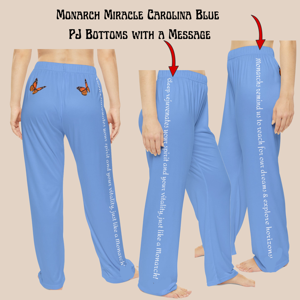 Monarch Miracle Women's Inspirational Carolina Blue Sweatshirt Style Pajama Top With-A-Message. Mix & Match with SlumberWear PJ  Bottoms.
