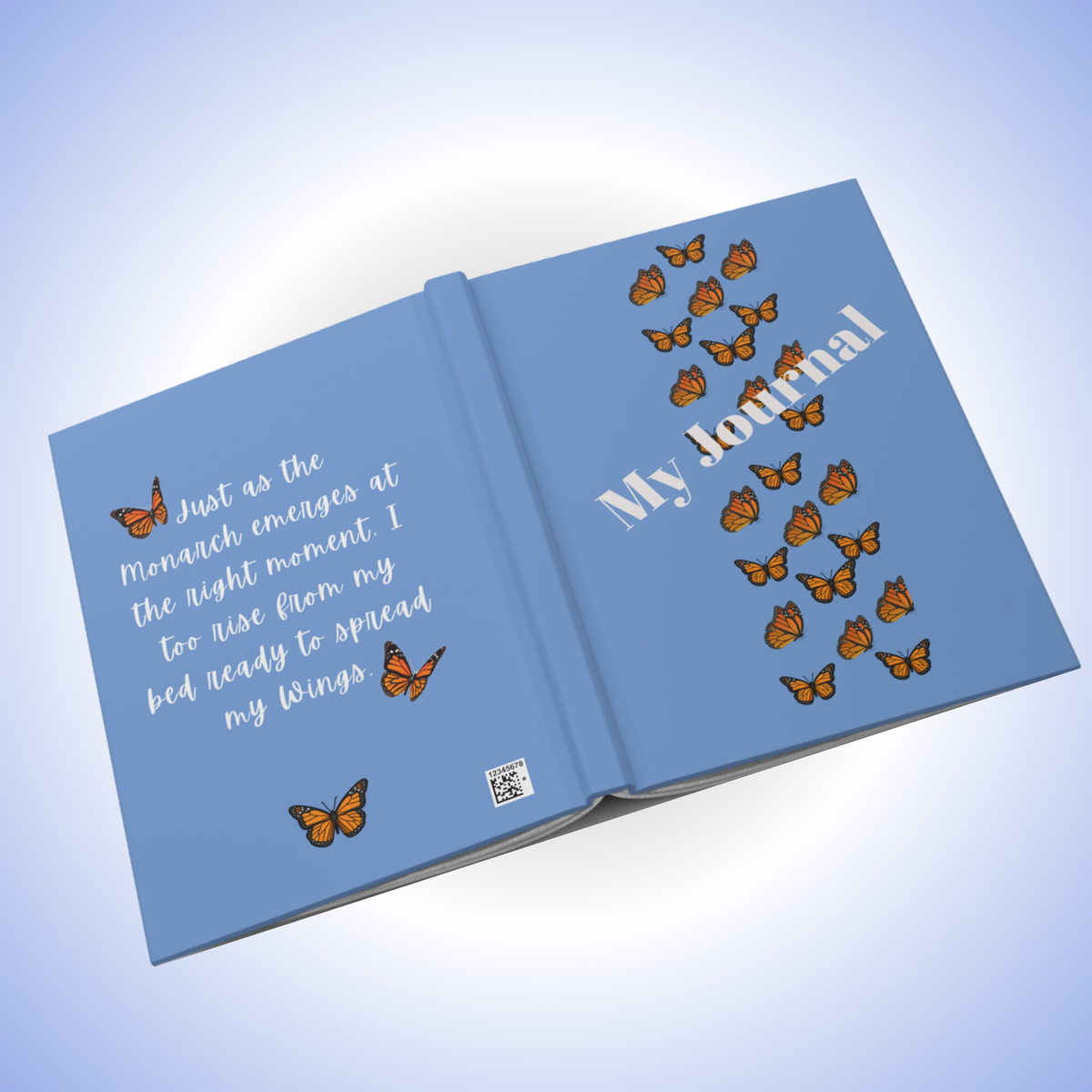 Monarch Miracles  Carolina Blue Inspirational Hardcover Life-tracking Morning Journal Matches CC Blu's  15 oz Monarch Morning Mug!.