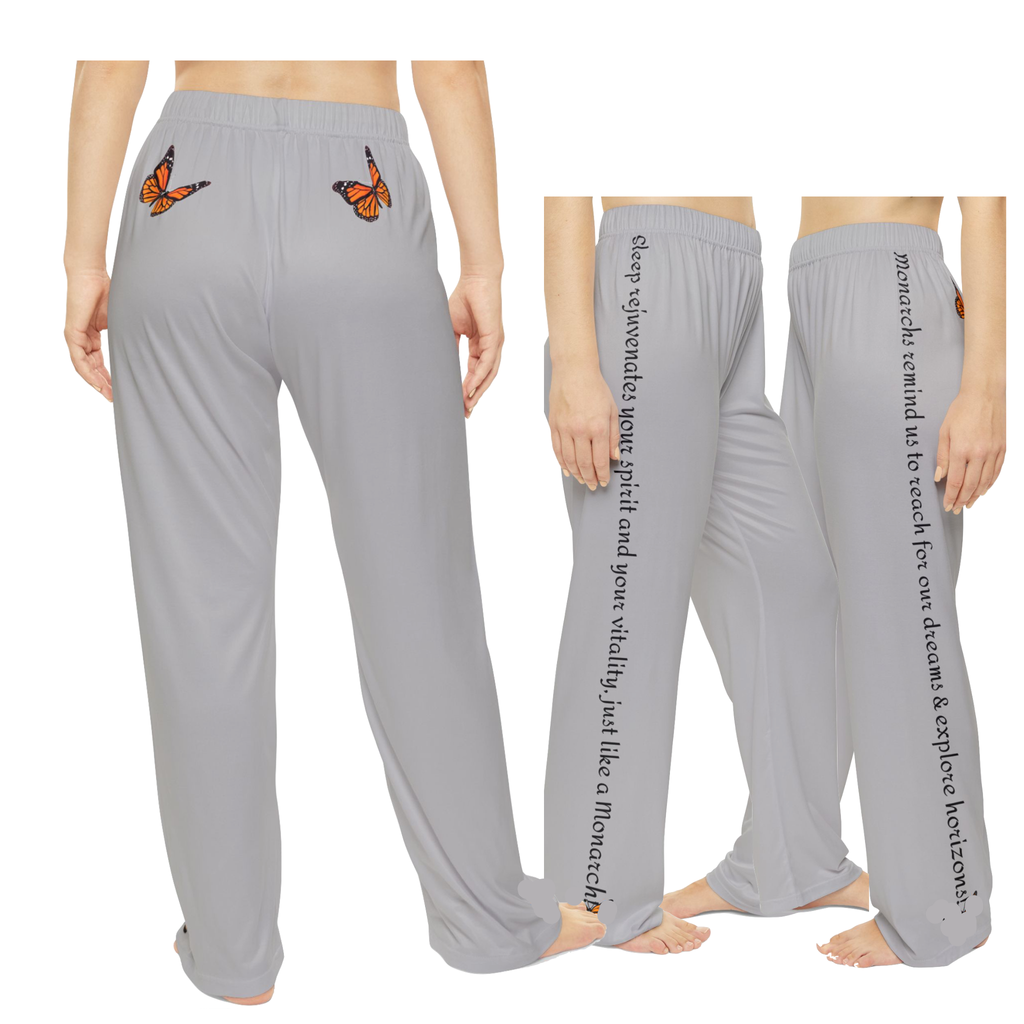 Women's Inspirational Sport Grey Monarch PJ Bottoms With-A-Message! Mix & Match With CC Blu's SlumberWear Gift Sets For Women.