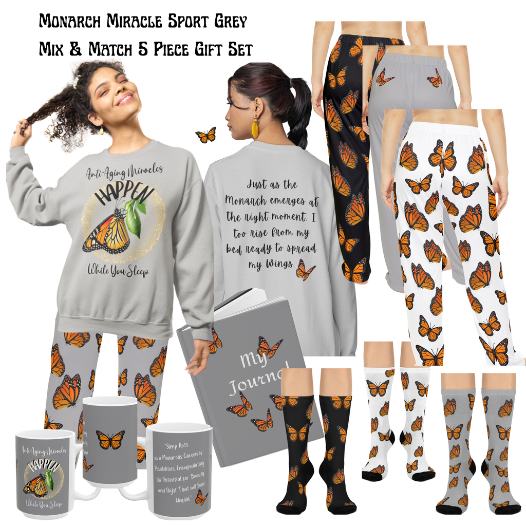 Women's Inspirational Sport Grey Monarch PJ Bottoms With-A-Message! Mix & Match With CC Blu's SlumberWear Gift Sets For Women.
