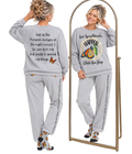 Women's Inspirational Monarch Sport Grey Sweatshirt Style Pajama Top! Mix & Match CC Blu's PJ Pants & Socks.