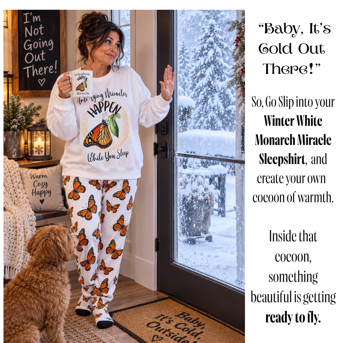 Monarch Miracles Winter White 15 oz Inspirational "Mug-With-A-Message Starts Your Day Ready to Fly! Don't Forget Your Matching Journal~ To Track Your Journey.