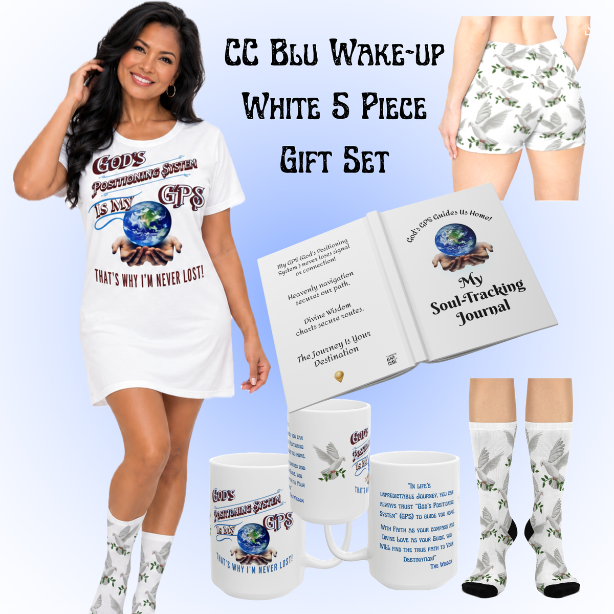 GPS Wake Up White Hardcover Custom Designed Journal, A Perfect Match For Our White 15 oz. Morning Mug! Coffee Anyone?