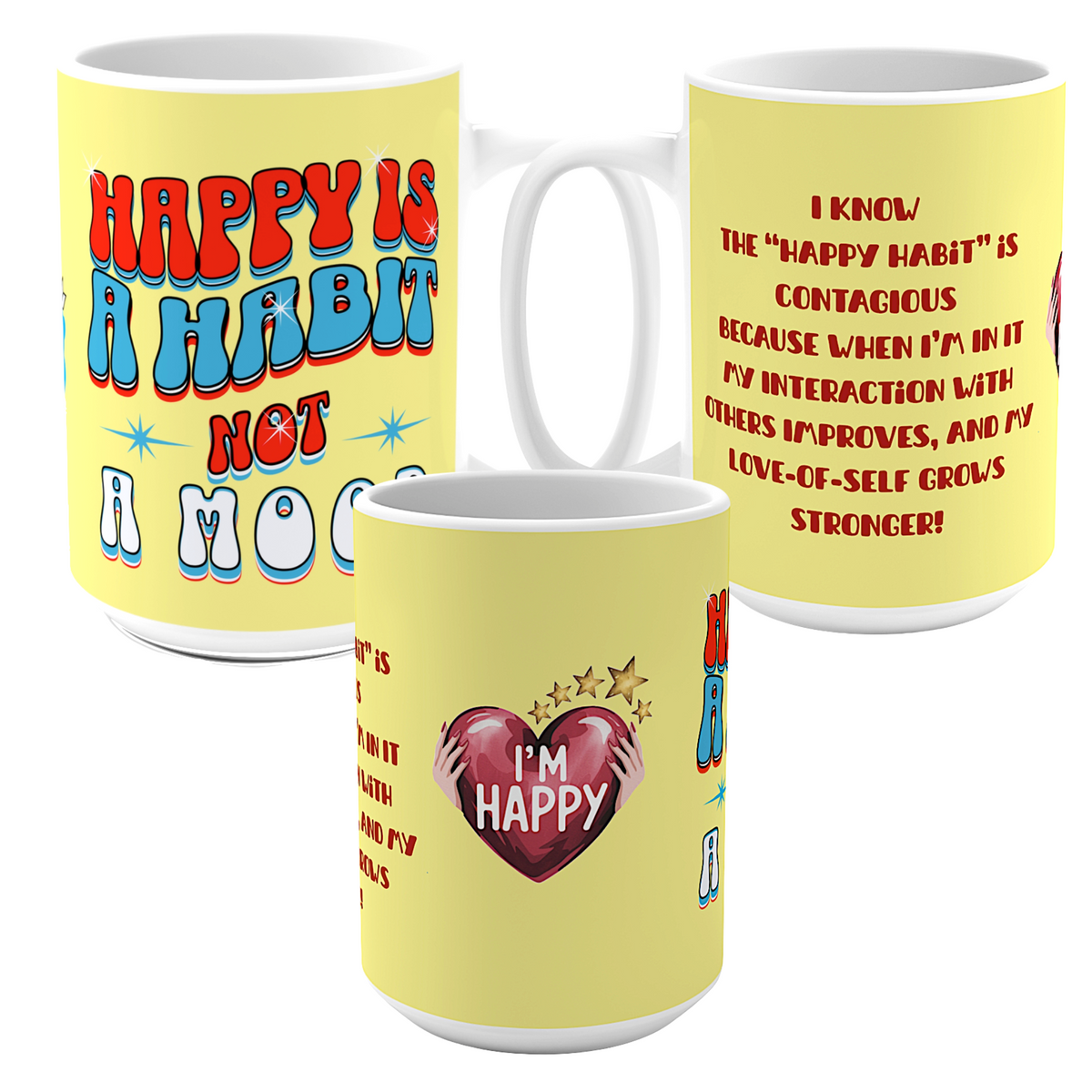Happy Habit Yellow Life Tracking Hardcover Journal. Match CC Blu's 5-Piece Gift Set With Mug, Socks, Sleep-Dress & PJ Bottoms