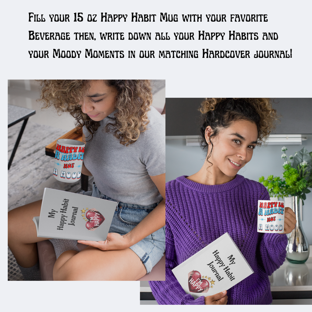 Happy Habit White, Life Tracking Hardcover Journal. Buy It With CC Blu's Matching Inspirational Women's Gift Sets!