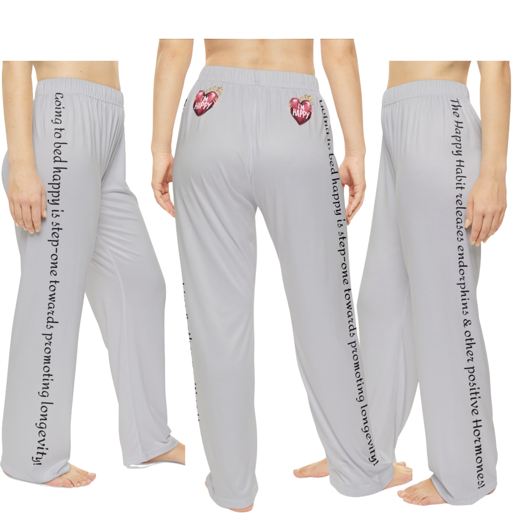 Women's Pajama Pants with Positive Affirmations On The Legs & Hearts On Your Rear! Match Them With  CC Blu's Happy Habit Collection.