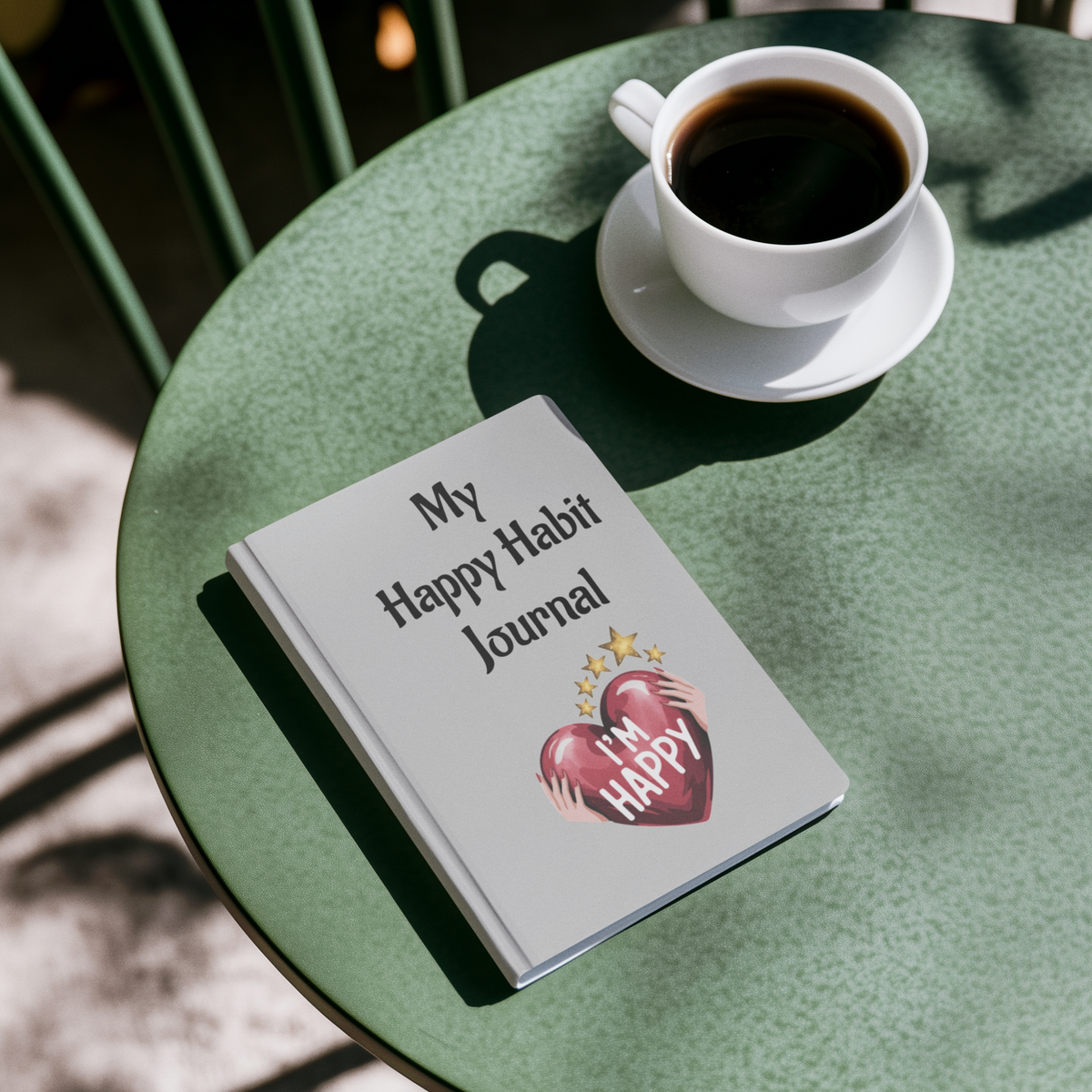 Happy Habit Grey Life-Tracking Hardcover Journal. Match It With CC Blu Happy Habit Sleep-Shirt, PJ Pants, 15oz Mug Gift Sets!
