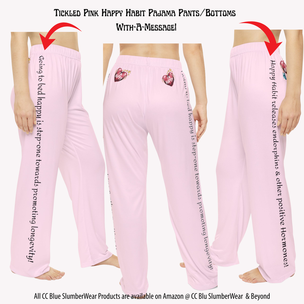 CC Blu Women's Happy Habit Tickled Pink Pajama Pants With-A-Message.They wWll  Mix & Match Perfect With CC Blu's Pink Sleeper-Shirt, Socks & Mug!