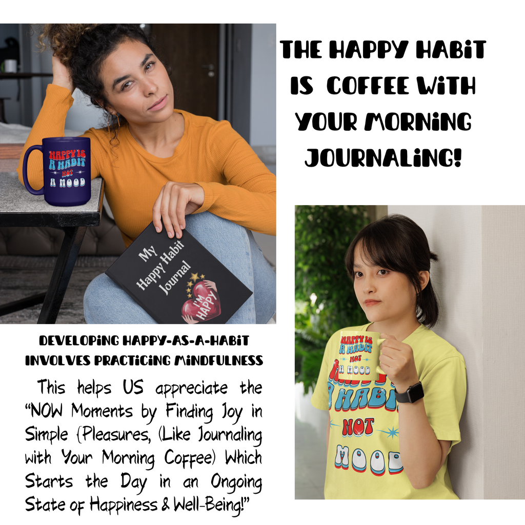 CC Blu's Happy Habit Black Life-Tracking Hardcover Journal. Buy It With CC Blu's Matching Inspirational 15oz Morning Mug With-A-Message & Women's Gift Sets!