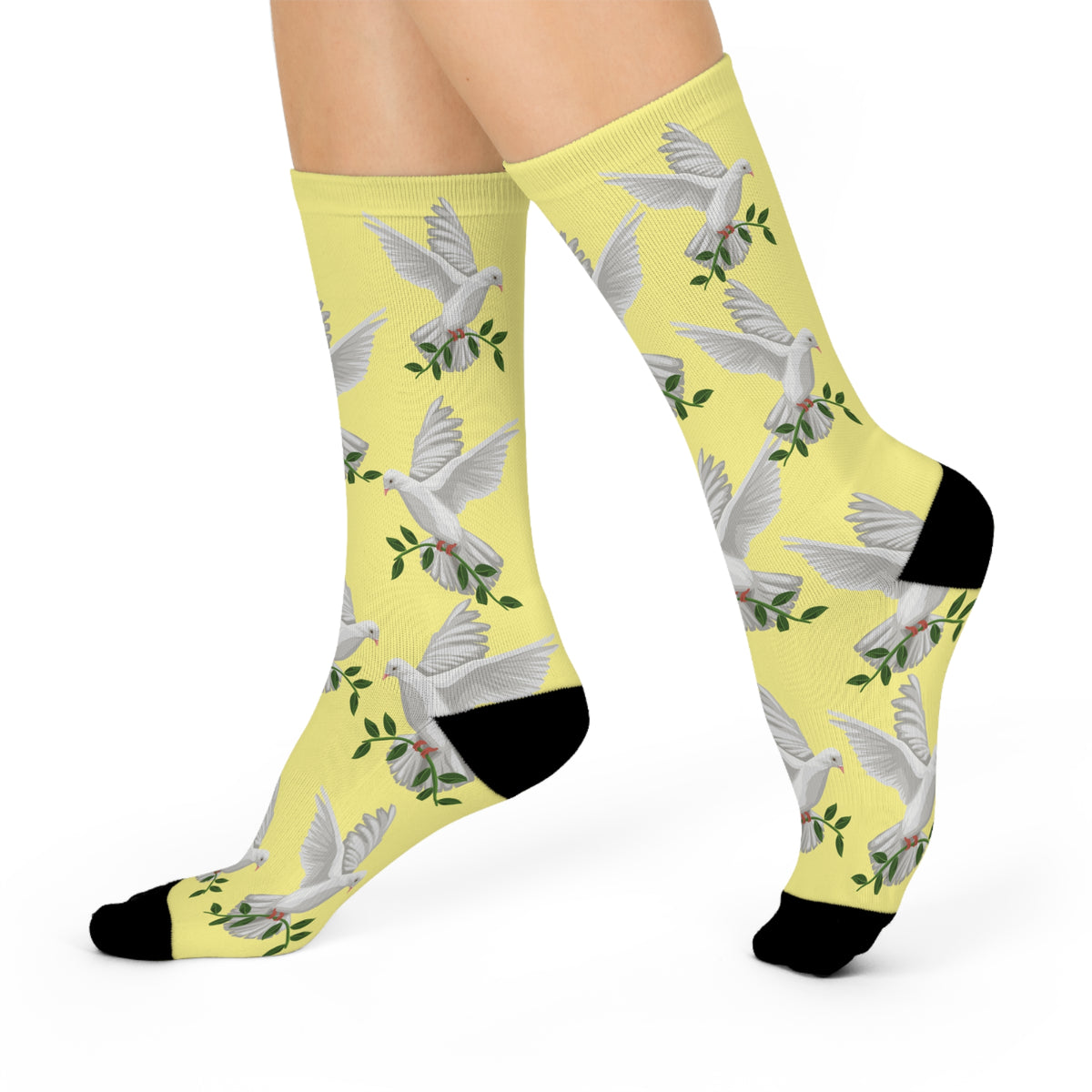 CC Blu Yahoo Yellow Peace Socks, Designed To Buy Separate & Mix-Match With Yahoo Yellow Happy Habit SleepTops & PJ Bottoms,