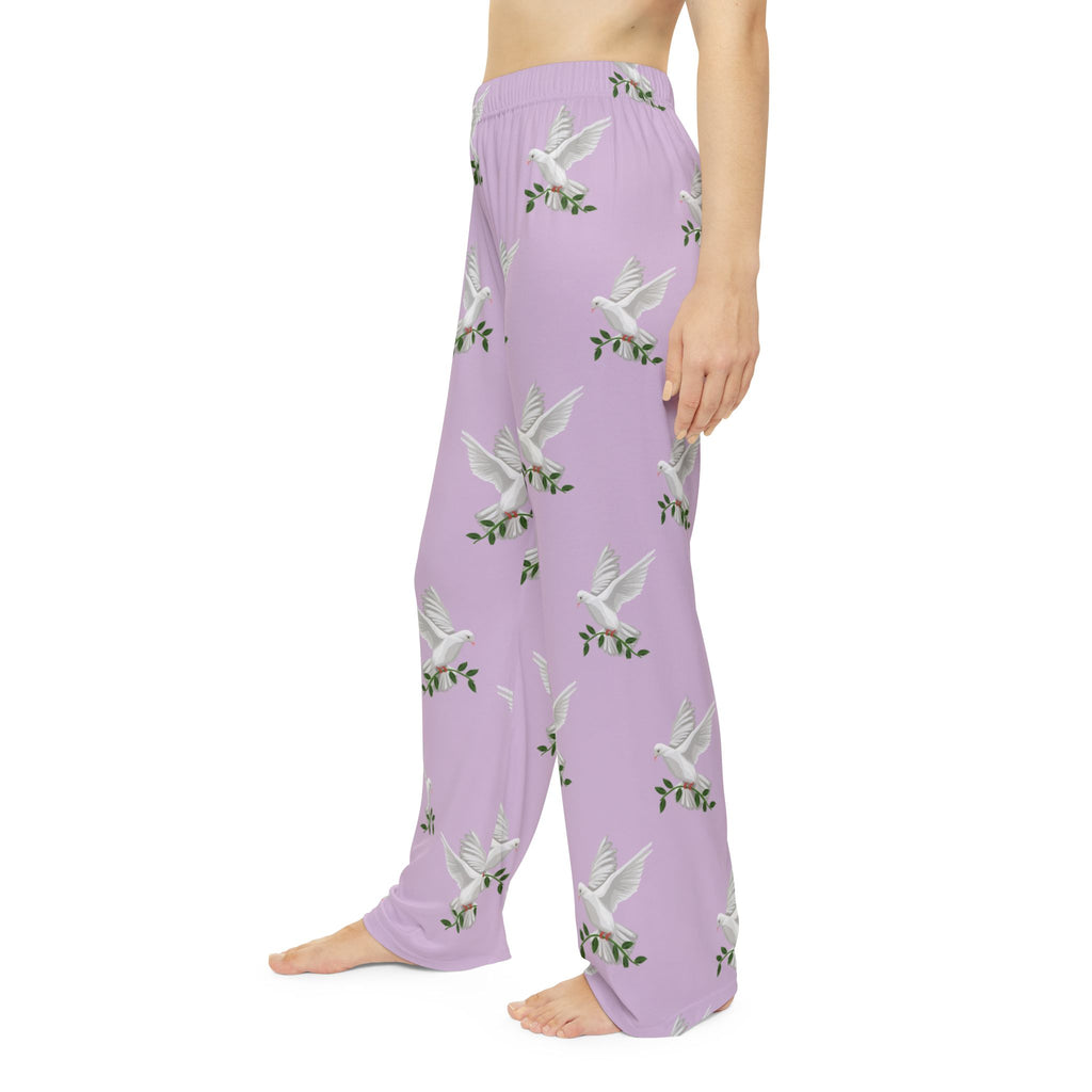 GPS Women's Lilac Dove-of -Peace  Pajama Pants. Buy With CC Blu's Premium Matching Sweatshirt Sleep Hoodie & Socks!