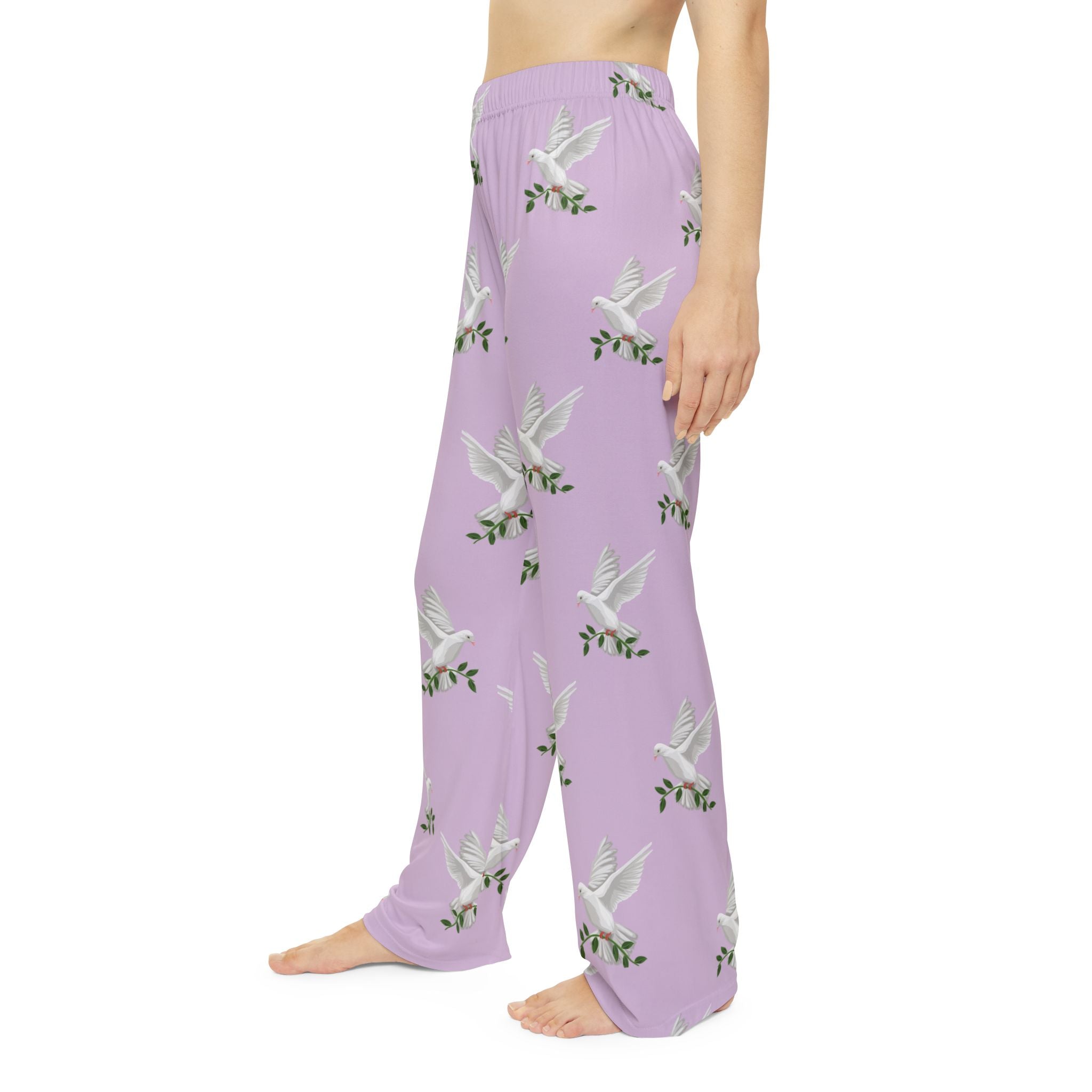 GPS Women's Lilac Dove-of -Peace  Pajama Pants. Buy With CC Blu's Premium Matching Sweatshirt Sleep Hoodie & Socks!