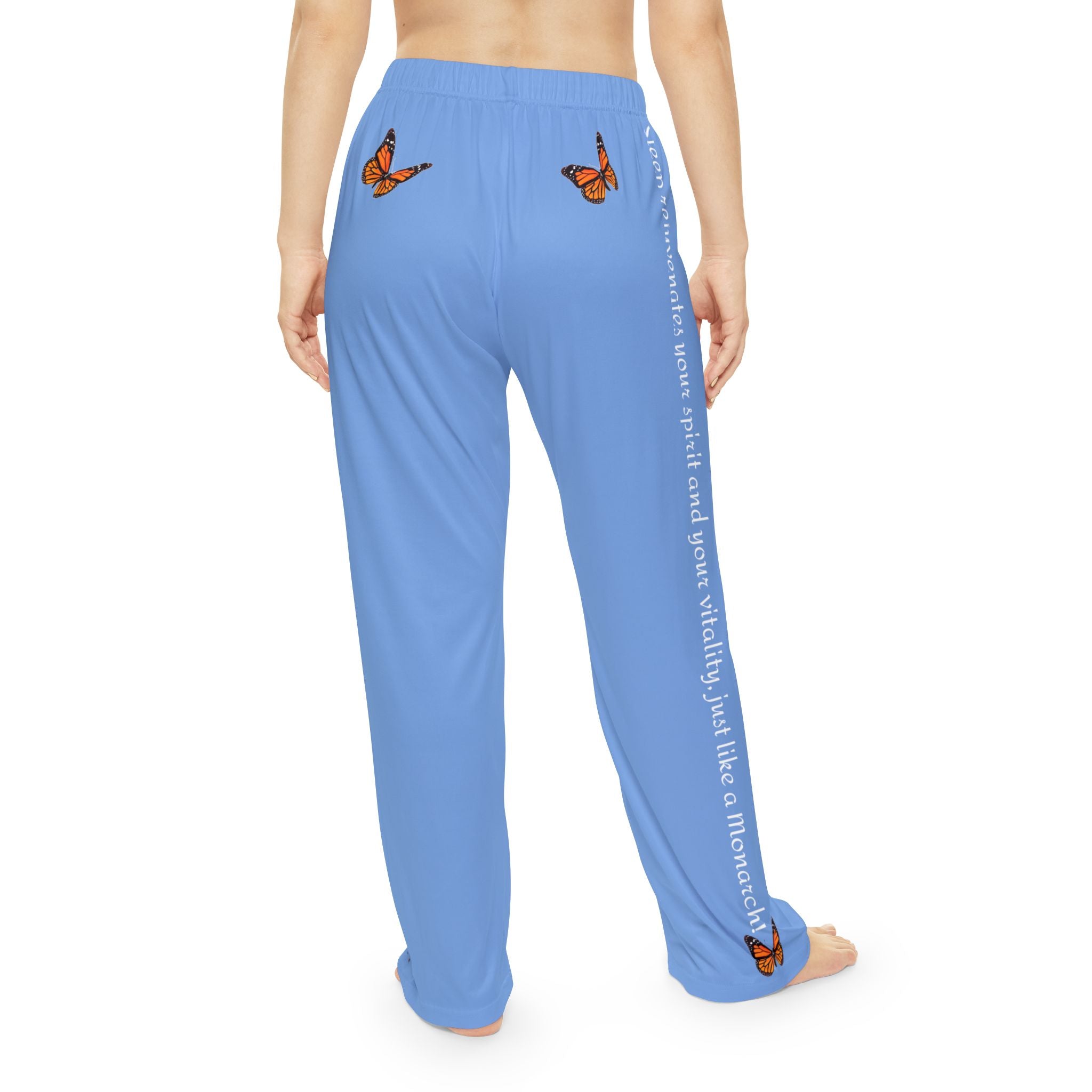 Women's Carolina Blue Monarch Inspirational Pajama Pants With-A-Message ! Mix & Match With All CC Blu's Monarch SlumberWear.