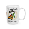 Monarch Miracles Winter White 15 oz Inspirational "Mug-With-A-Message Starts Your Day Ready to Fly! Don't Forget Your Matching Journal~ To Track Your Journey.