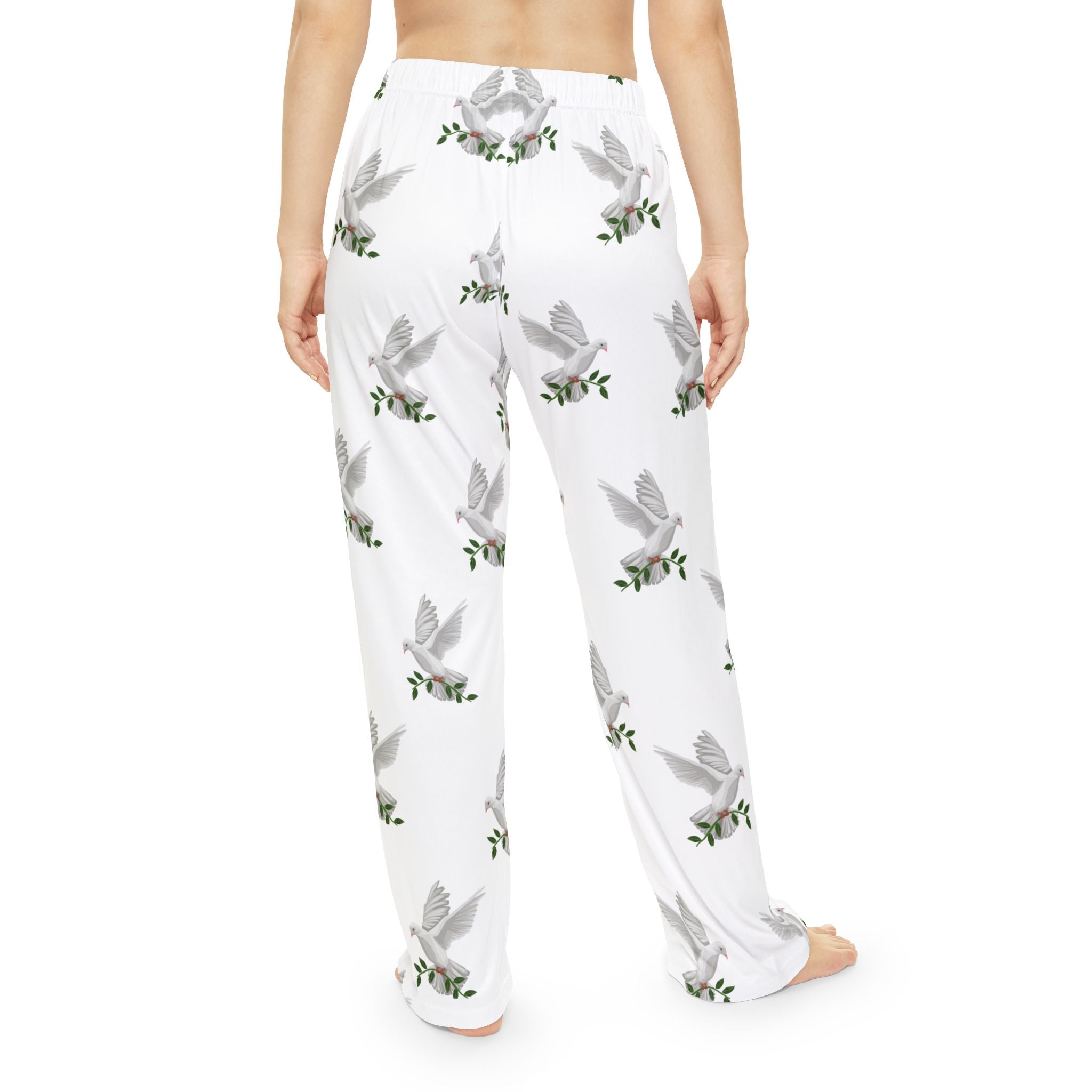 CC Blu's White Dove of Peace Pajama Bottoms Are Made to Match God's GPS White Hooded Sleeper Shirt, PJ Bottoms, & Sicks!