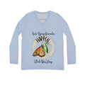 Women's Monarch Miracle Long Sleeve V-neck Light Blue Sleep & Beyond Shirt. Match With PJ Bottoms, Socks & Hat