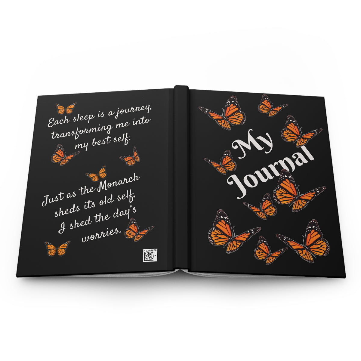 Monarch Miracles Black Hardcover Life-Tracking Journal Fits Perfect With CC Blu's Black 15oz Matching Miracle Mug! With a Message!