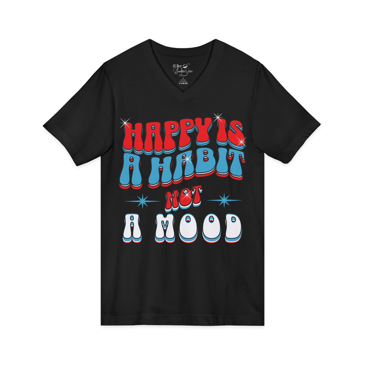 Women's Black V-Neck SlumberWear Tee Brings A  Positive Mindset Beyond The Bedroom To Mix-&-Match CC Blu's Happy Habit Collection.