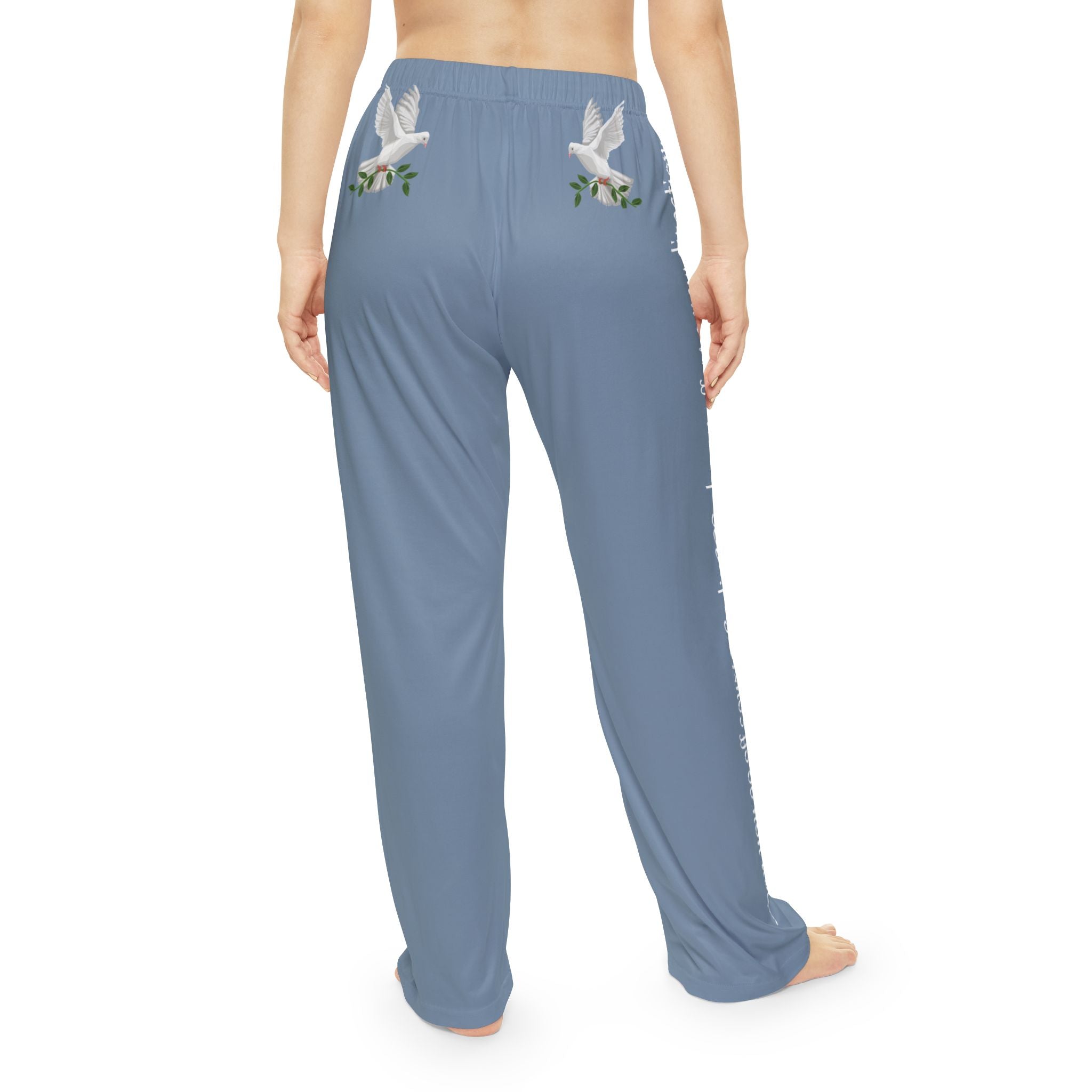 God's Blue Jean GPS Pajama Bottoms With a Message Have Driving Directions on Each Side, Match it with Blue Jean Premium Hoodie Sleep-Shirt & Socks