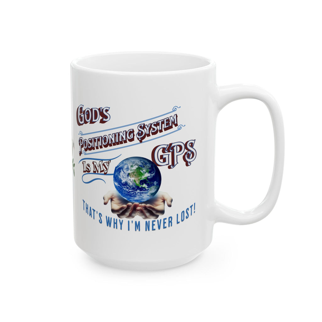 Gods Positioning System (GPS) 15oz Wake up White "Mug-With-A-Message." Match It With CC Blu's Tracking Journal & Map Your Day Over Coffee!!