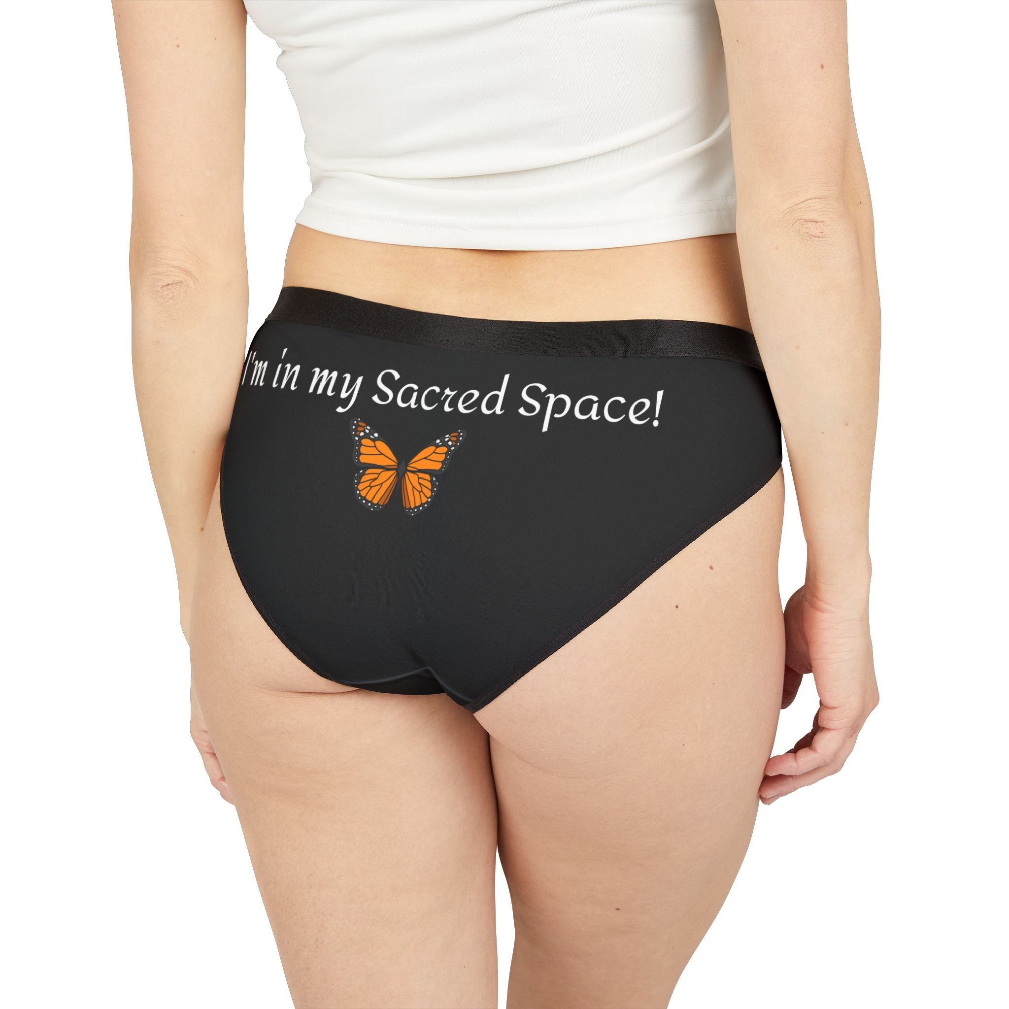 Women's Inspirational Monarch Miracle Bashful Black Hipster Undies! Match It With CC Blu's Sleepshirt T-Dress & Socks