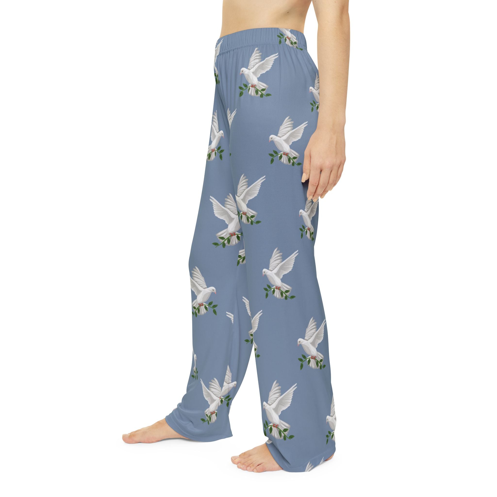 God's Positioning System (GPS) Blue Jean Dove of Peace Pajama Bottoms are Made to Match God's GPS Hooded Sleeper Shirt!