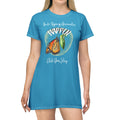 Women's Monarch Miracle Tantalizing Teal Inspirational Sleeper T-Dress With-A-Message! Mix & Match CC Blu's SlumberWear Shorts & Socks