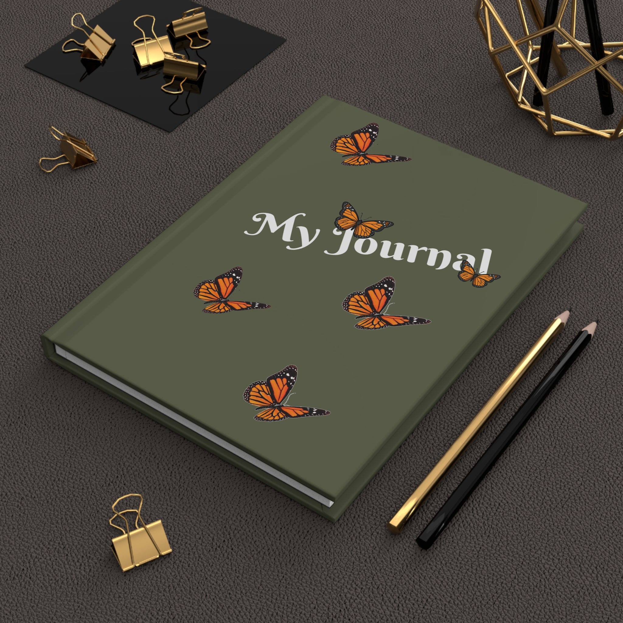 Monarch Miracles Military Green Hardcover Life-Tracking Journal Fits Perfect With The Matching Monarch Miracle Morning Mug