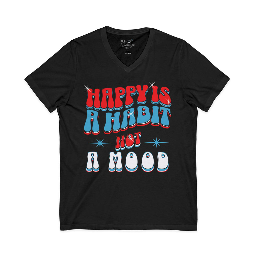 Women's Black V-Neck SlumberWear Tee Brings A  Positive Mindset Beyond The Bedroom To Mix-&-Match CC Blu's Happy Habit Collection.