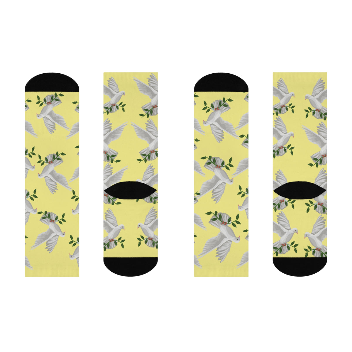 CC Blu Yahoo Yellow Peace Socks, Designed To Buy Separate & Mix-Match With Yahoo Yellow Happy Habit SleepTops & PJ Bottoms,