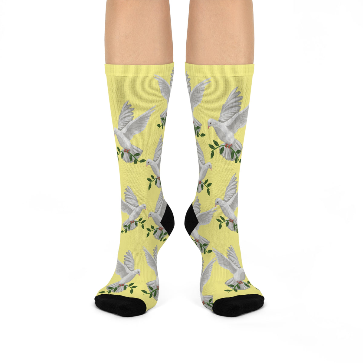 CC Blu Yahoo Yellow Peace Socks, Designed To Buy Separate & Mix-Match With Yahoo Yellow Happy Habit SleepTops & PJ Bottoms,