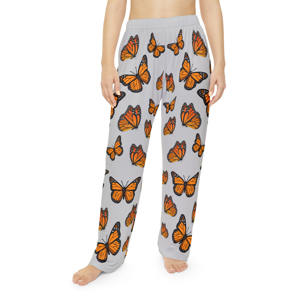Women's Monarch Miracle Inspirational Sport Grey Butterfly Pajama Pants. Made to Mix & Match CC Blu's Butterfly SlumberWear.
