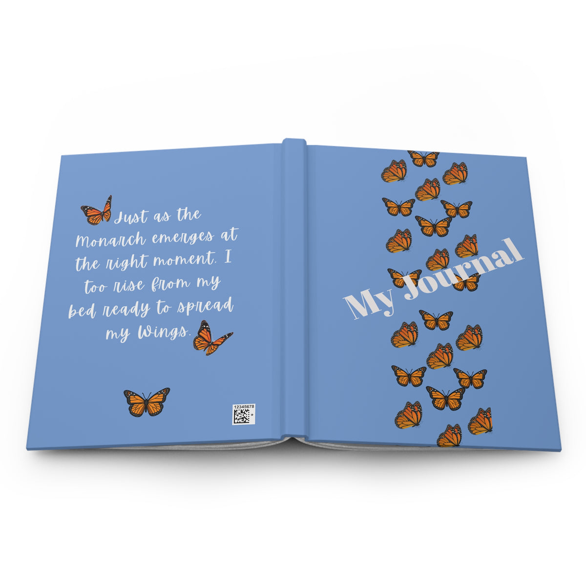Monarch Miracles  Carolina Blue Inspirational Hardcover Life-tracking Morning Journal Matches CC Blu's  15 oz Monarch Morning Mug!.