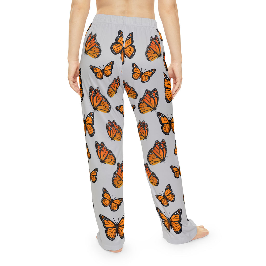 Women's Monarch Miracle Inspirational Sport Grey Butterfly Pajama Pants. Made to Mix & Match CC Blu's Butterfly SlumberWear.