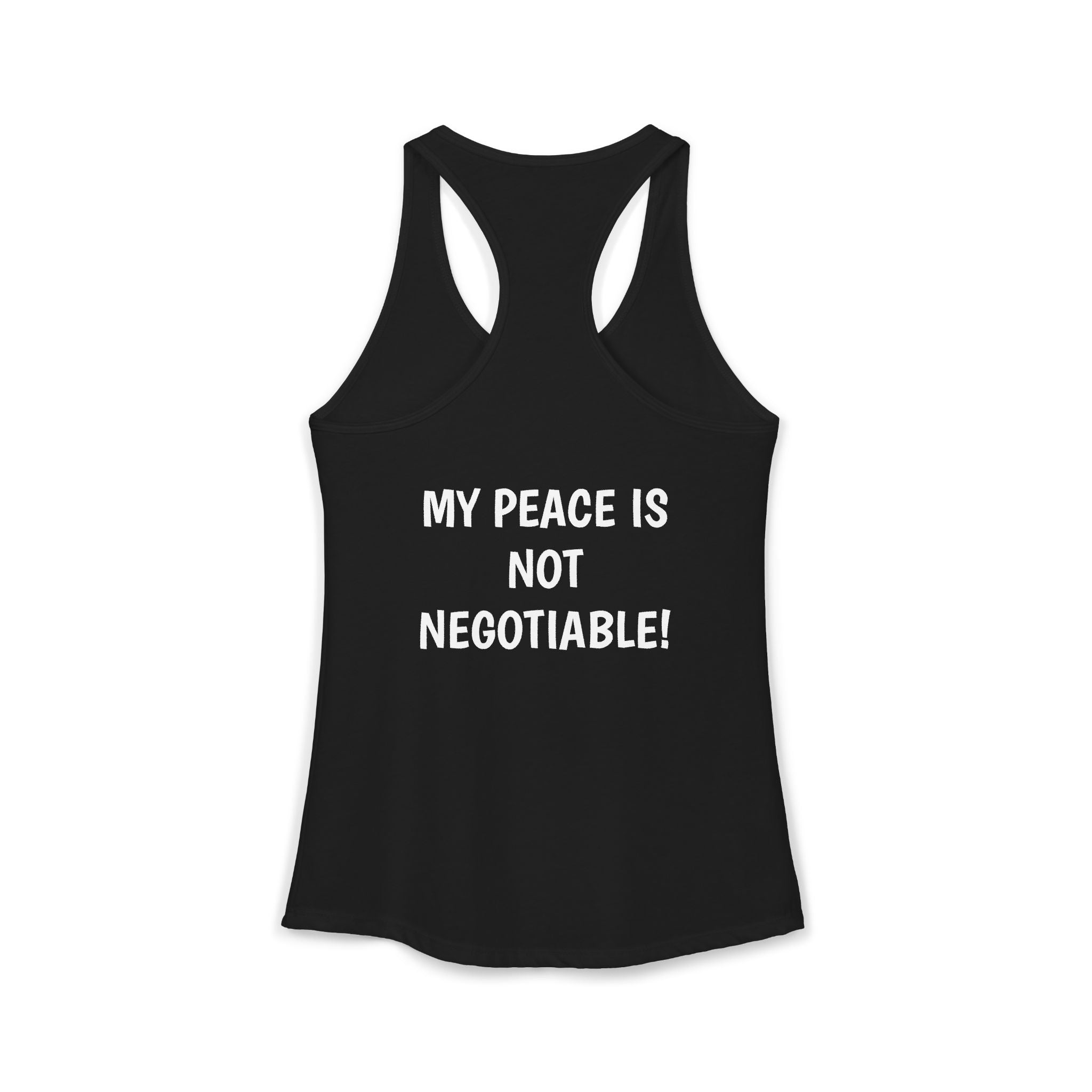 I Do Have Boundaries Black Racerback Sleeper-Tank for Women. Wear It On Your:" DON'T BUG ME DAY!" And Smile!