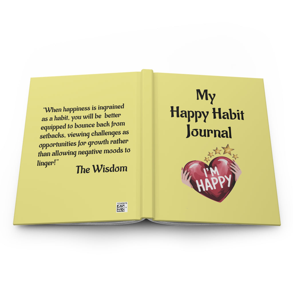 Happy Habit Yellow Life Tracking Hardcover Journal. Match CC Blu's 5-Piece Gift Set With Mug, Socks, Sleep-Dress & PJ Bottoms