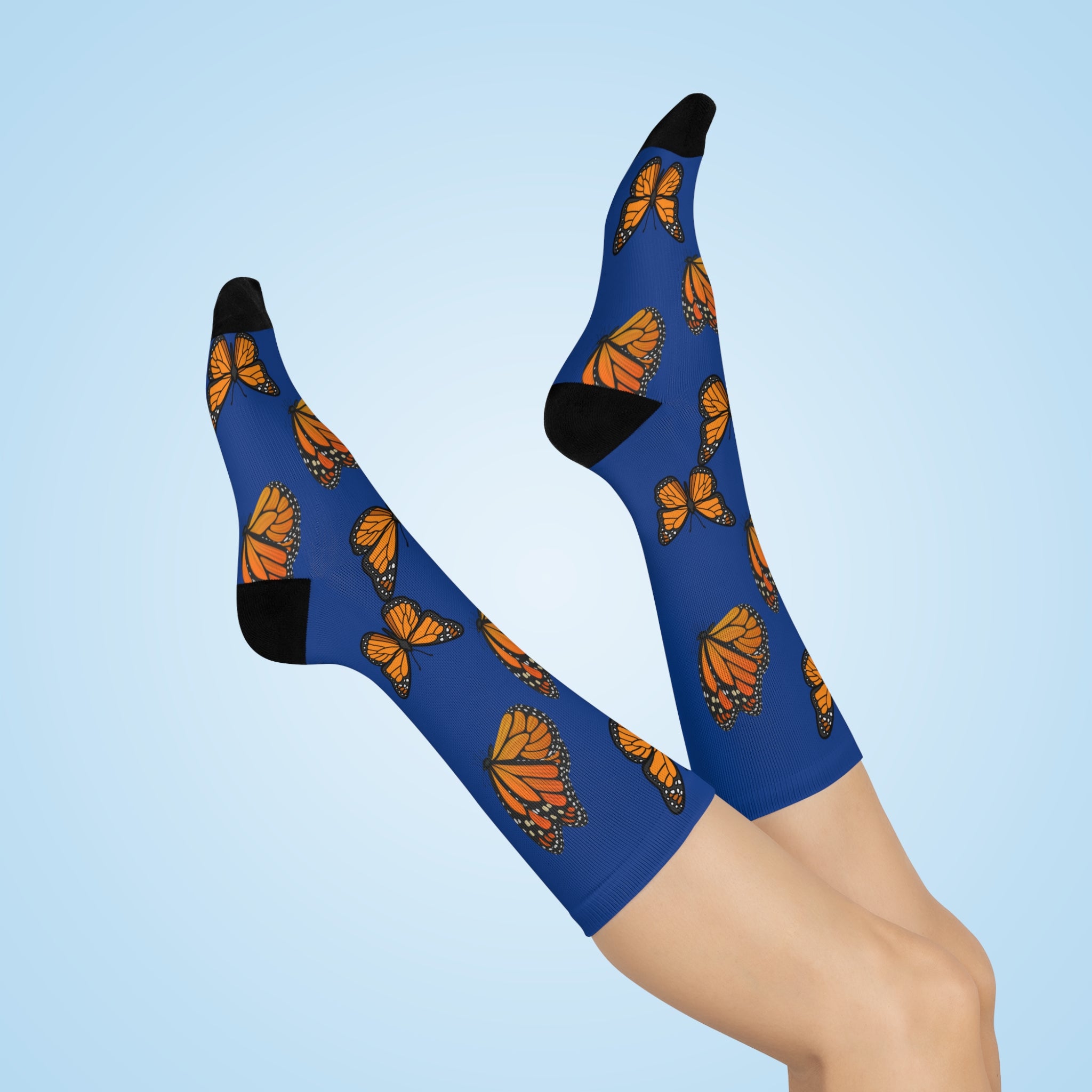 Royalty Blue Monarch Miracle Designer Socks  Inspirational  Cushioned Heel & Toe! Made To Match CC Blu's SlumberWear!