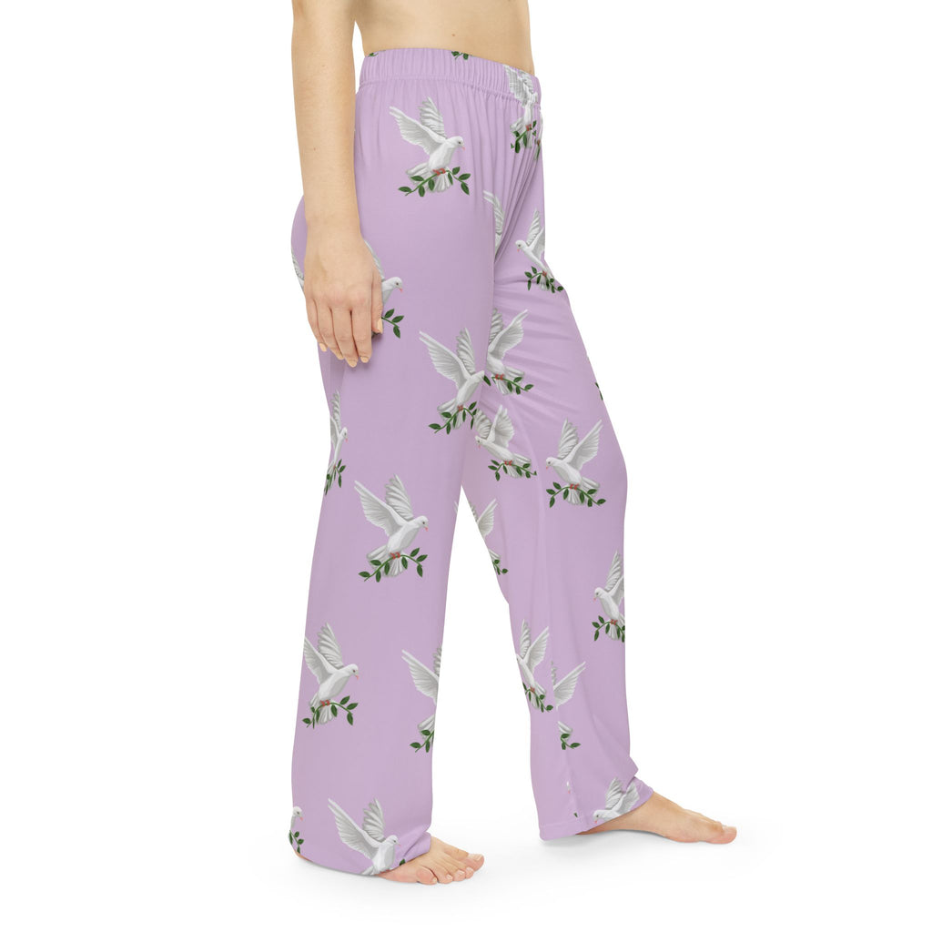 GPS Women's Lilac Dove-of -Peace  Pajama Pants. Buy With CC Blu's Premium Matching Sweatshirt Sleep Hoodie & Socks!